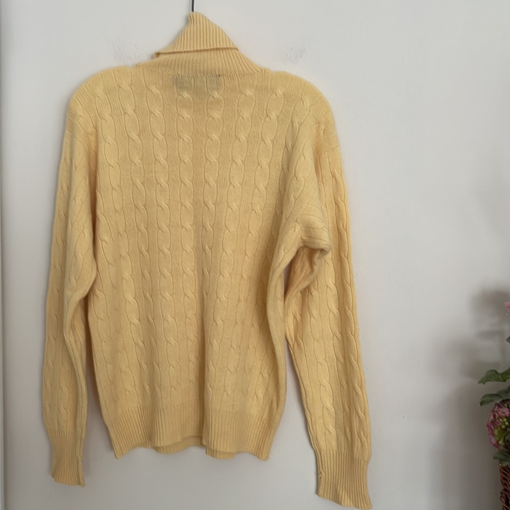 Ralph Lauren Cashmere Blue Label Cable Turtleneck Sweater Size M - Picture 5 of 7